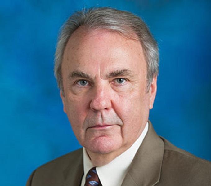 Portrait on blue background